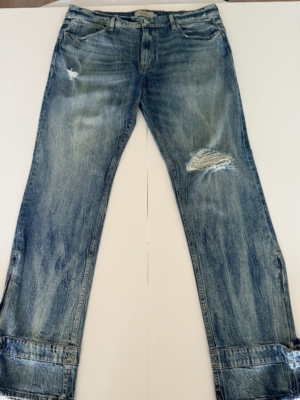 Hudson Kick Flare EXR Distressed Mens Jeans Size 38x34 Y2K Emo Streetwear